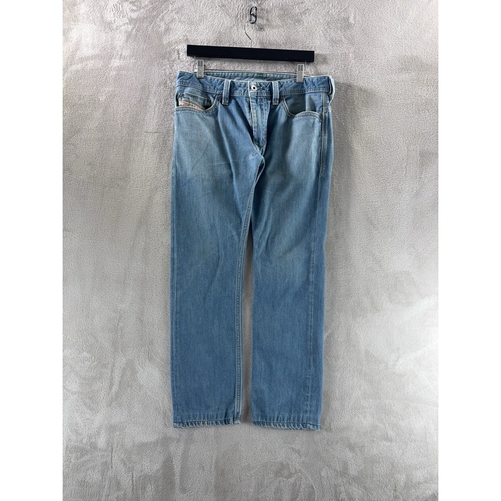 Diesel Thanaz Jeans Mens Size 31x27 Blue Wash‎ Low Rise Slim Straight Denim